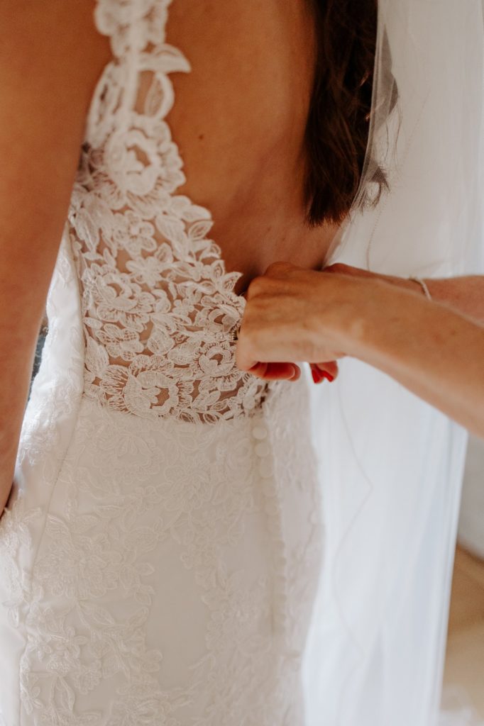 bridal alterations Surrey lace bodice restructuring wedding dress fitting