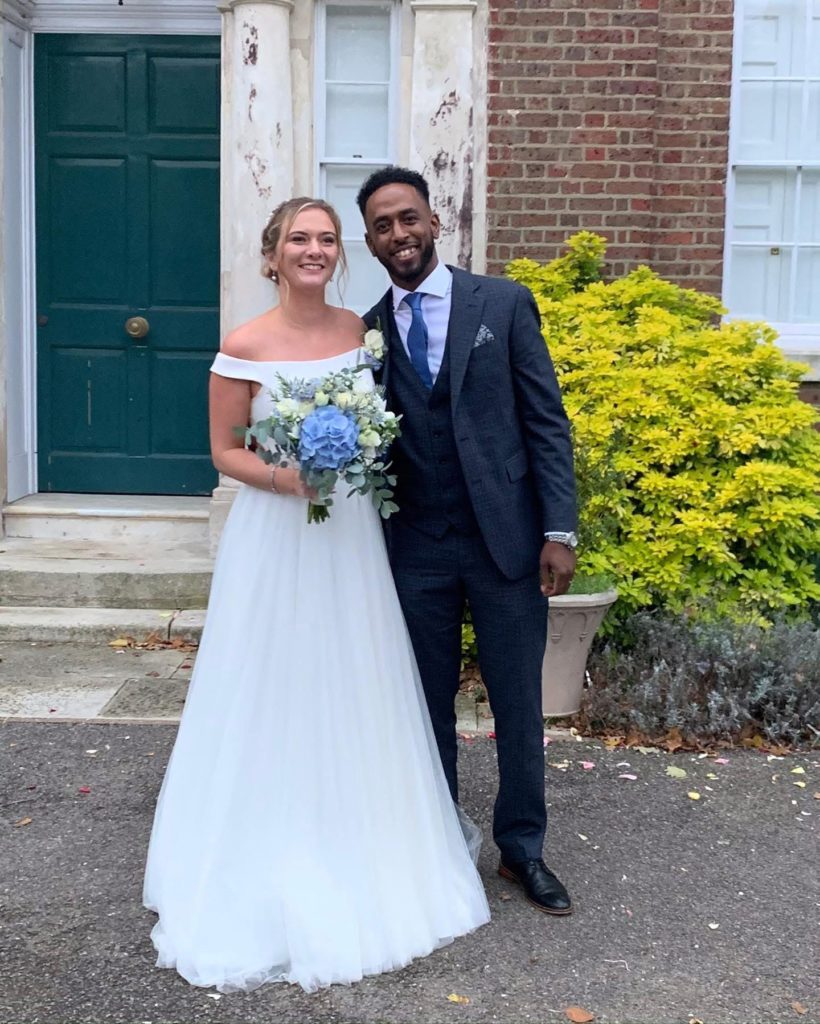 Bride and groom wedding day – wedding dress alterations Sutton Surrey bridal seamstress