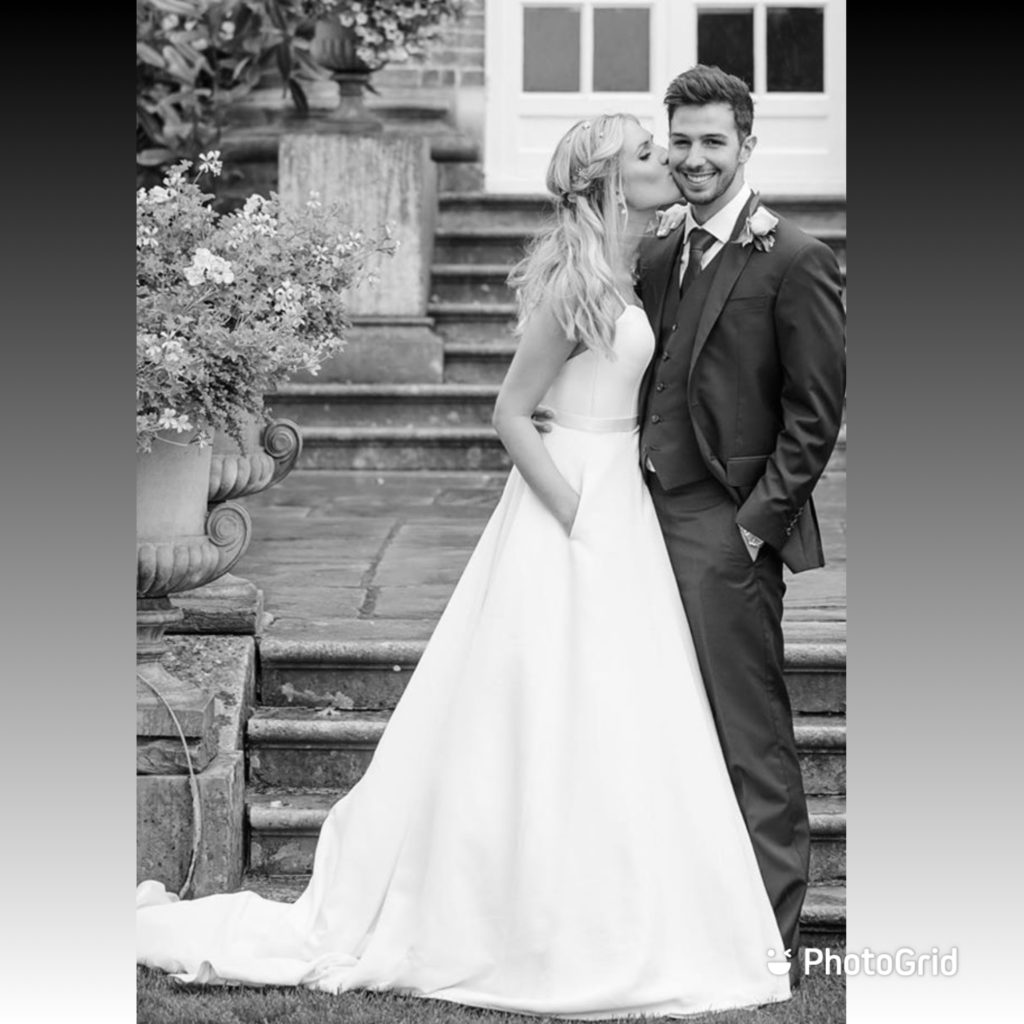 Bridal alterations dress showing lace and appliqué work