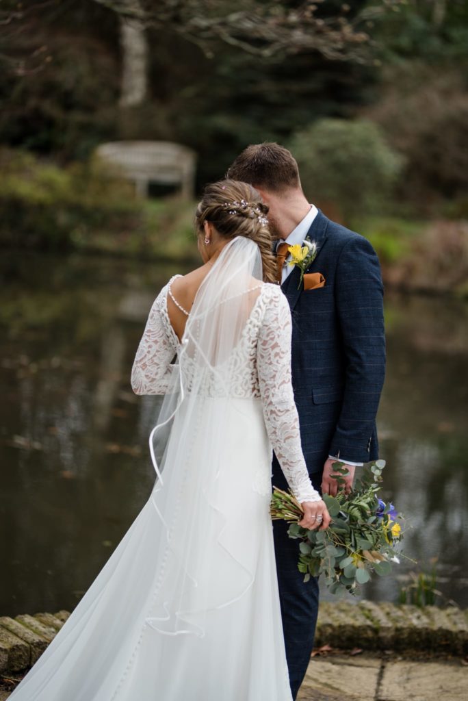 Wedding dress alterations by Zen showing fitted bridal gown detail