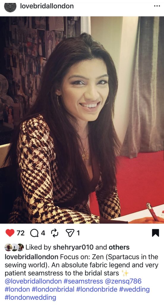 Bridal boutique Crystal Palace review praising Zen as Spartacus in the sewing world