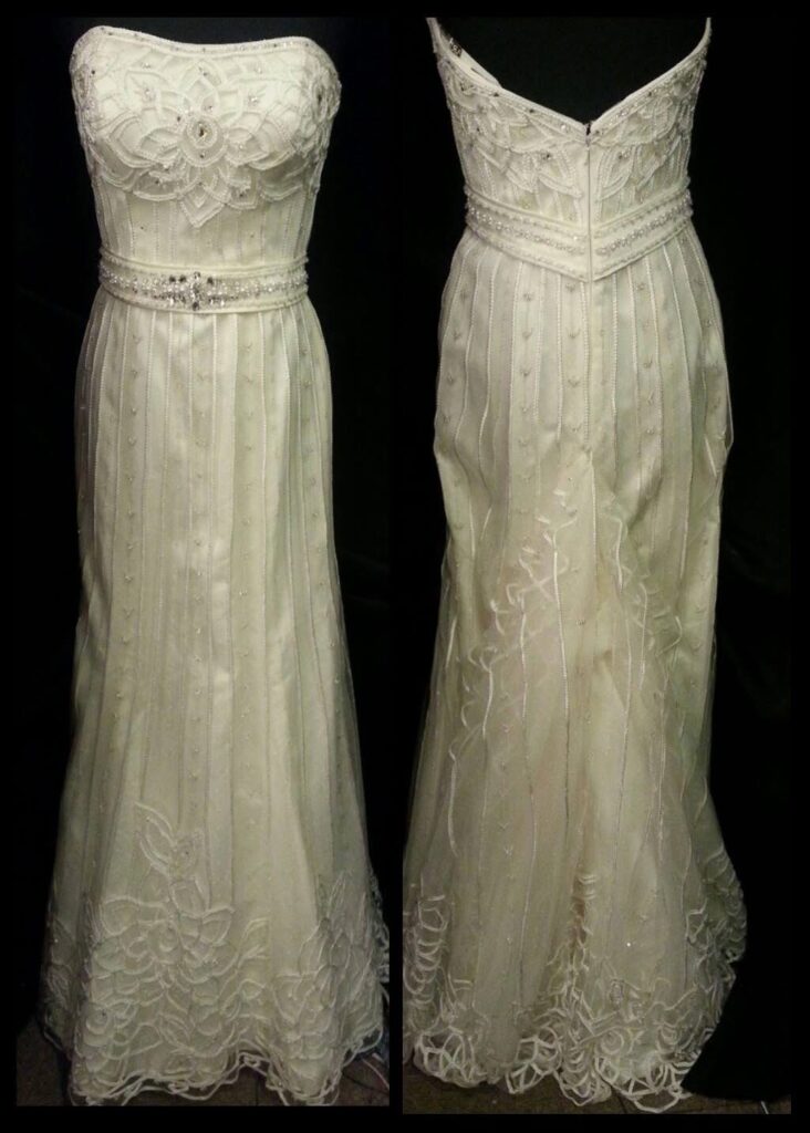 Lace hem alteration lifted through waist