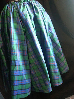 Tartan double circle skirt detail Flower of Scotland silk volume