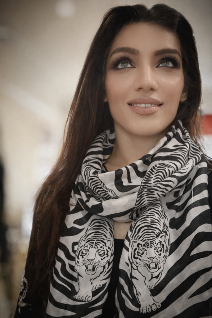 luxury silk scarf black white hand painted silk Sutton Surrey me the model