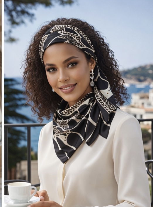 Bandana worn by model in her hair