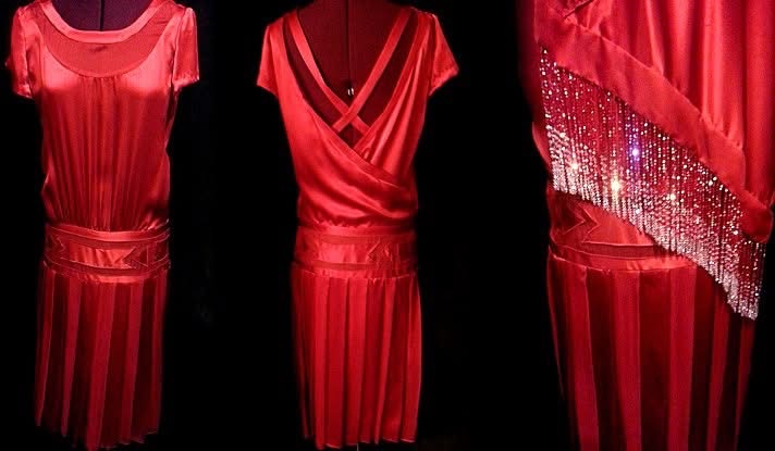 Bespoke red silk dress Sutton with draped bodice and soft pleated skirt
