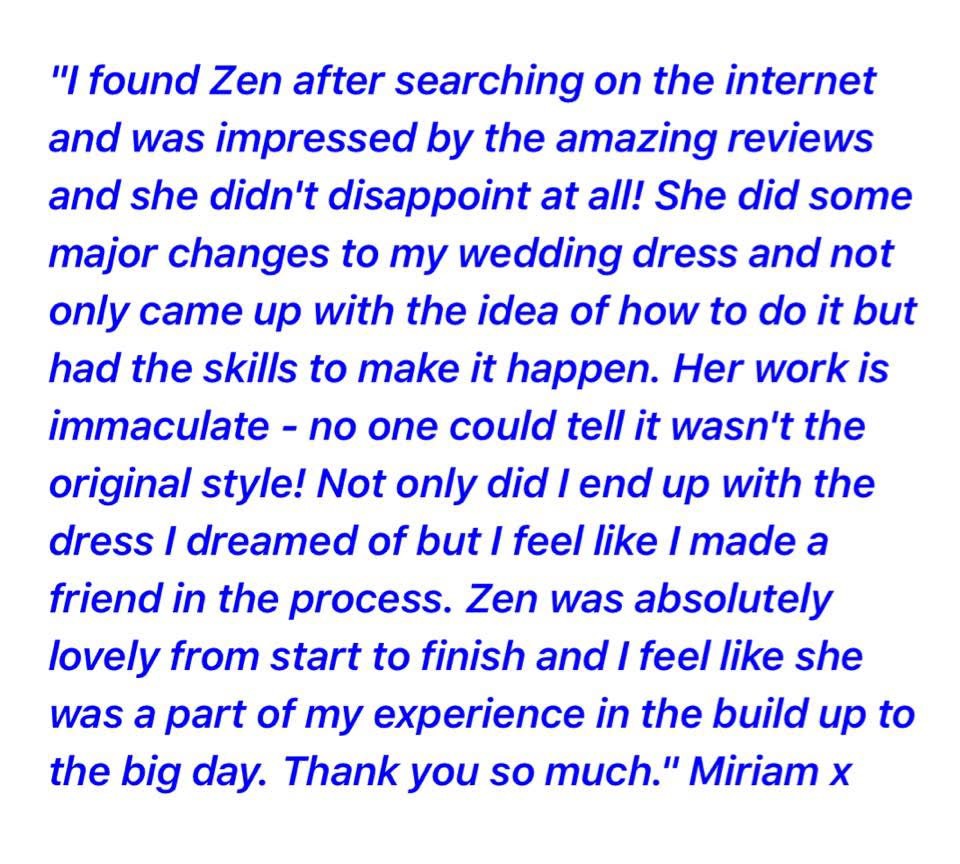 heavily beaded dress alteration review London