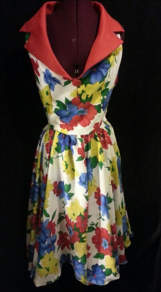 vintage inspired dress floral print chiffon
