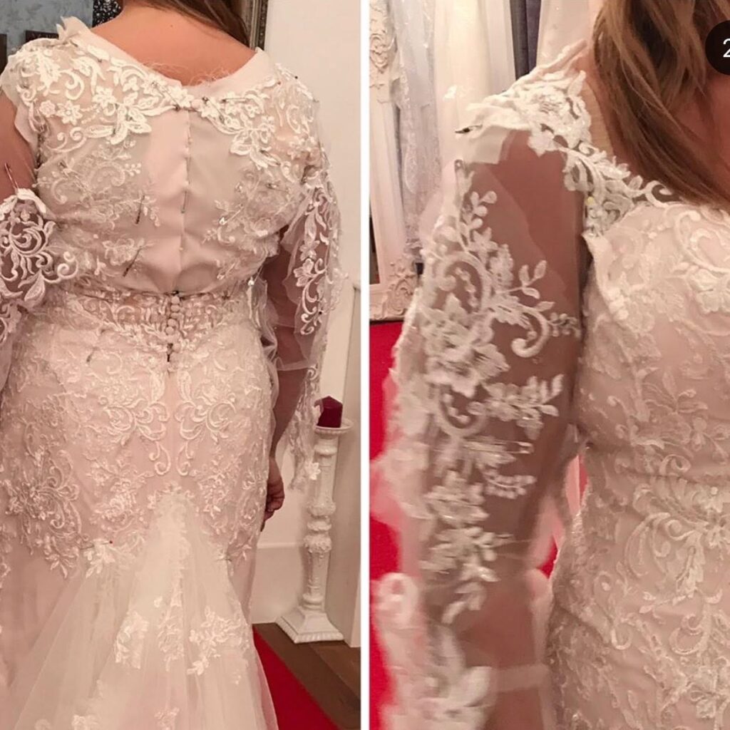 bridal dress keyhole back reconstruction for a Bride in Crystal Palace 