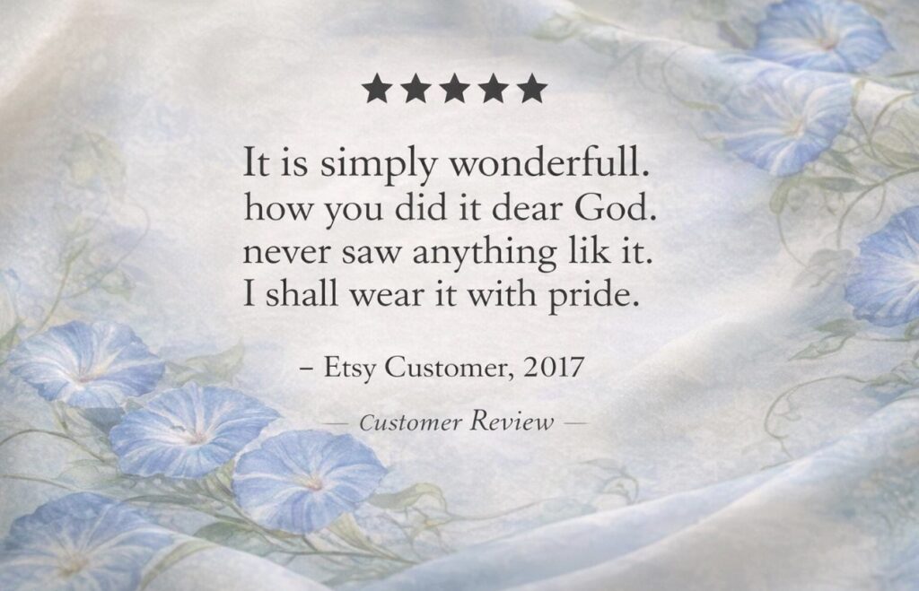 customer review for morning glory silk scarf bespoke hand painted silk