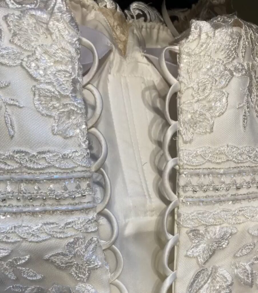 Wedding Dress with lace applique bridal dress transformation 