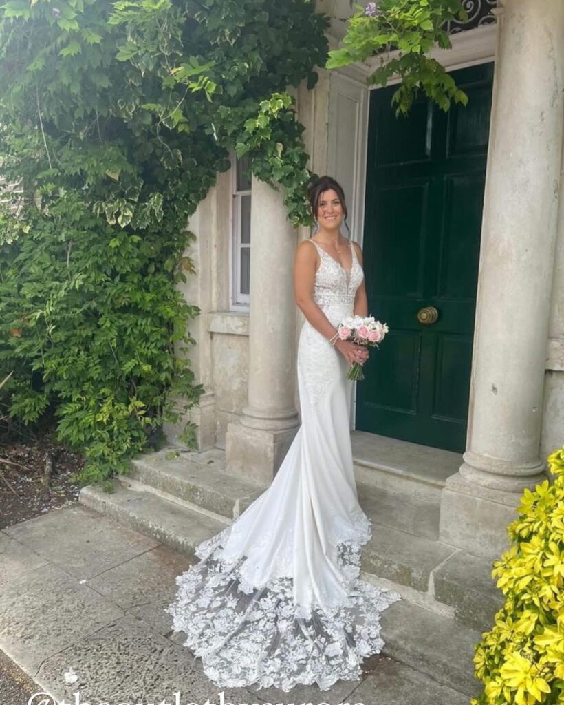 wedding dress expanded  Wallington bride using additional fabric alteration