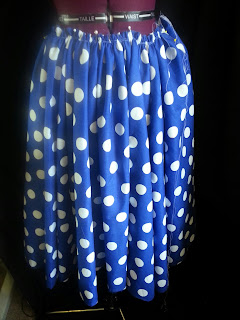 Full skirt polka dot dress structure bespoke couture