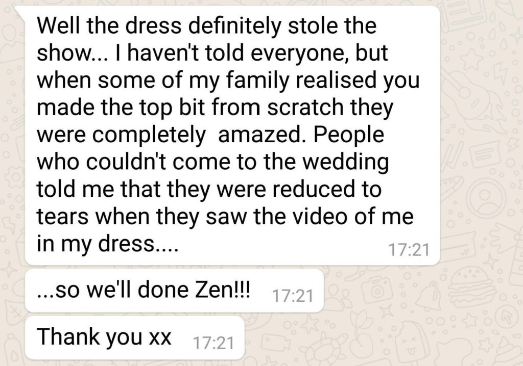 bridal dress alteration review Kinsgton