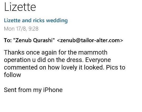 bridal dress alteration review Caterham