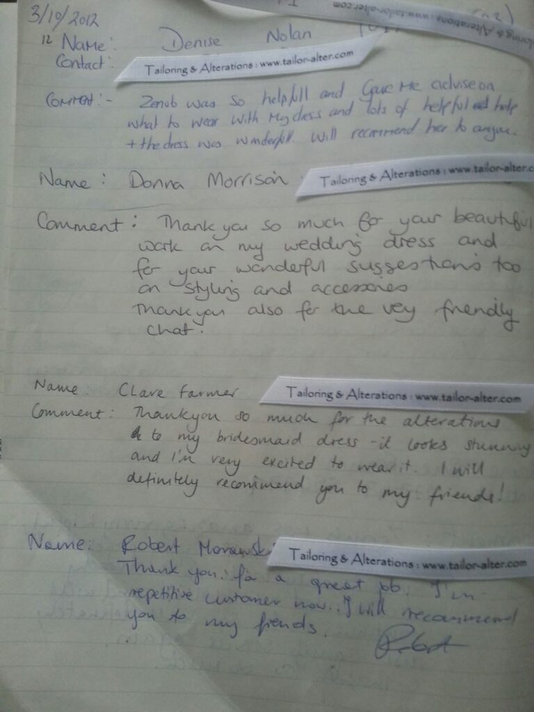 bridal alterations Surrey review complex wedding dress changes