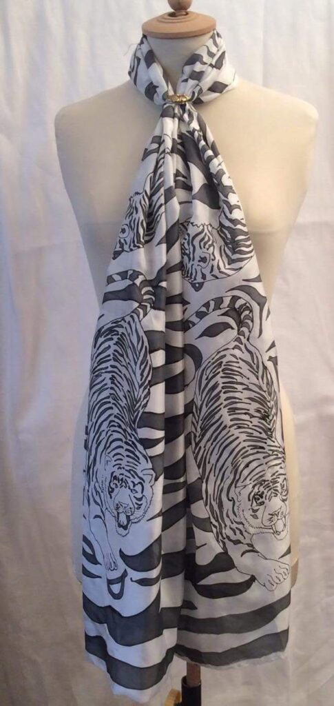 luxury monochrome silk scarf design flowing silk fabric