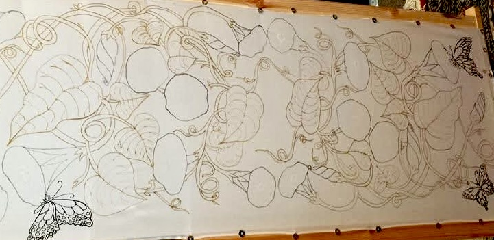 scarf bespoke hand painted silk