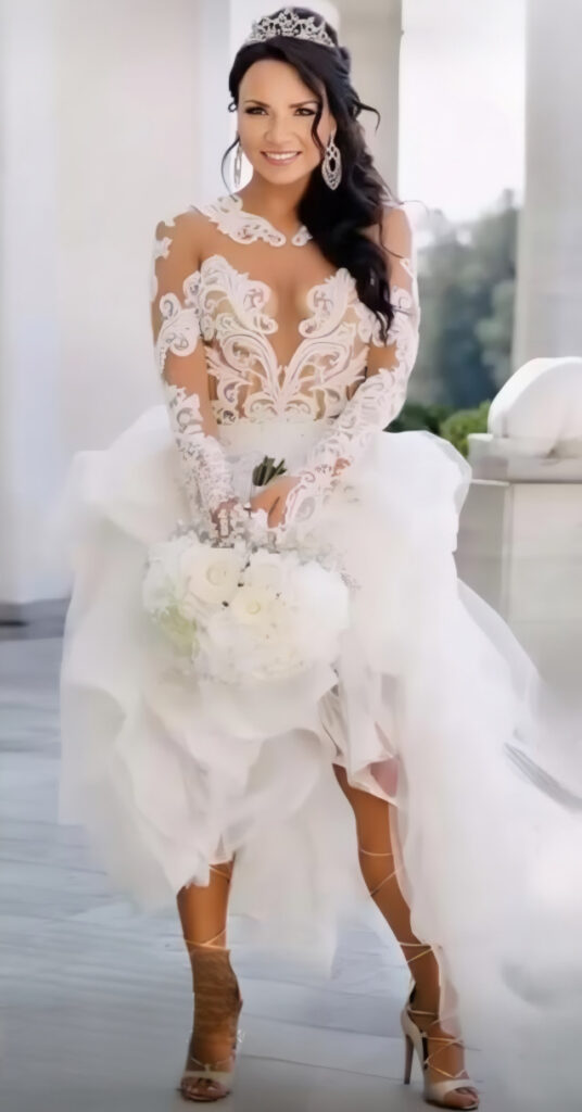 wedding dress bustle before and after transformation Sutton bridal specialist