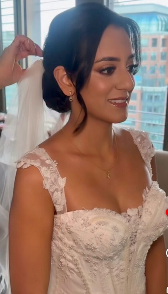 Close up of modesty panel at front neckline
