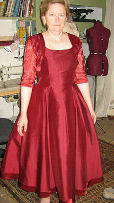 couture dressmaker working on garment construction London