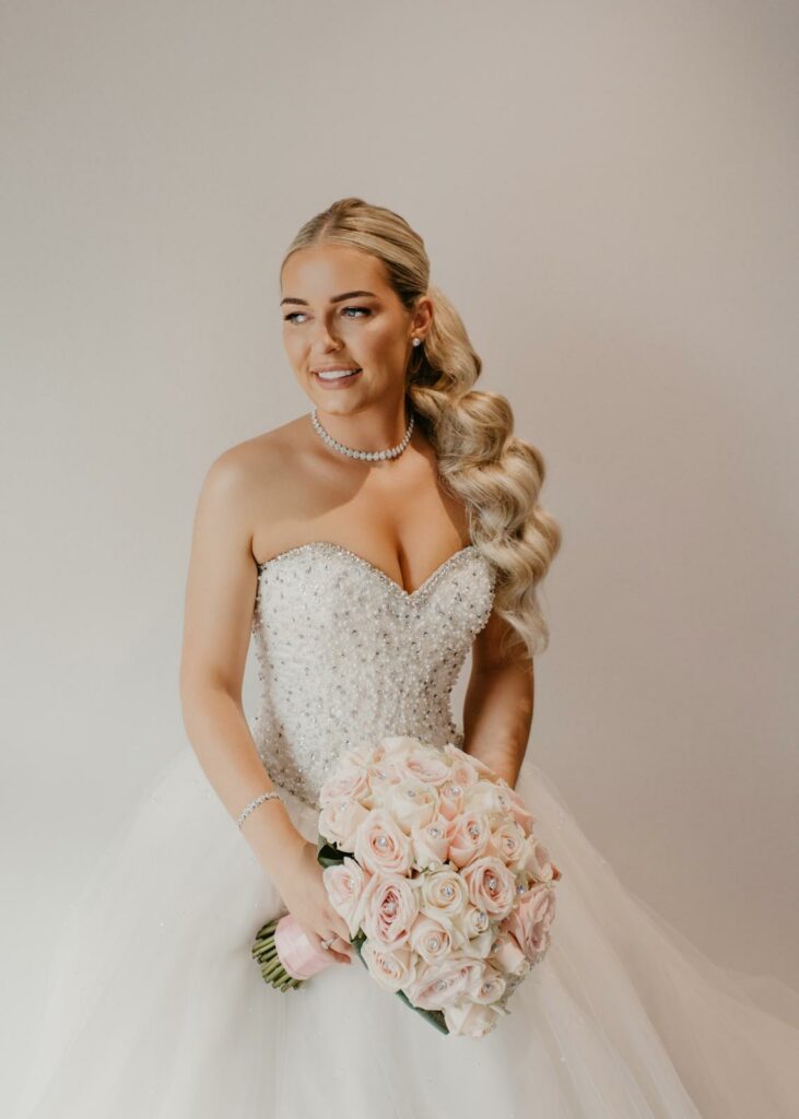 bridal alterations journal wedding dress transformation front view fully encrusted with bead work 