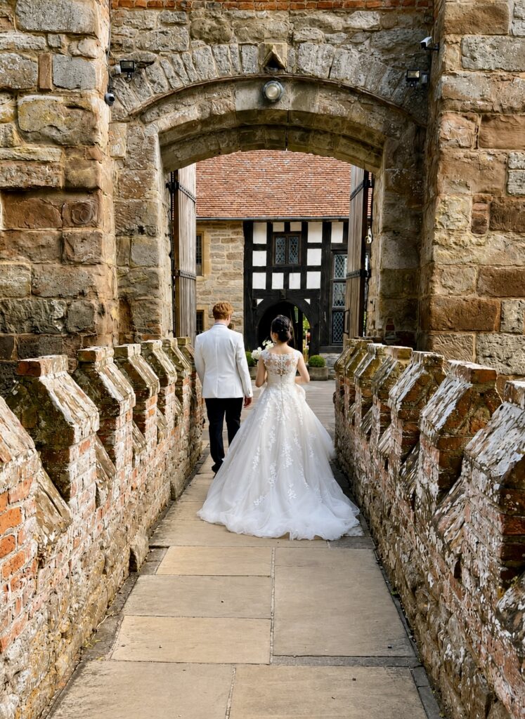 bridal restructuring back view showing refined bodice contouring and soft layered skirt structure