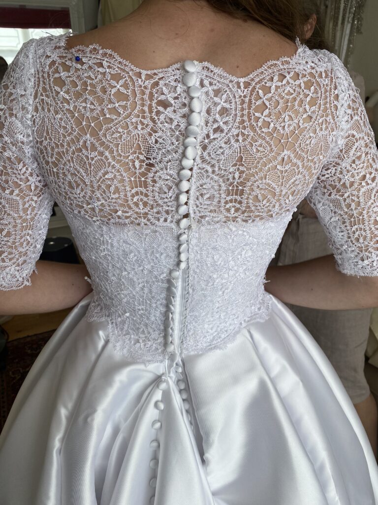 bridal alterations chislehurst lace back wedding dress bespoke buttons