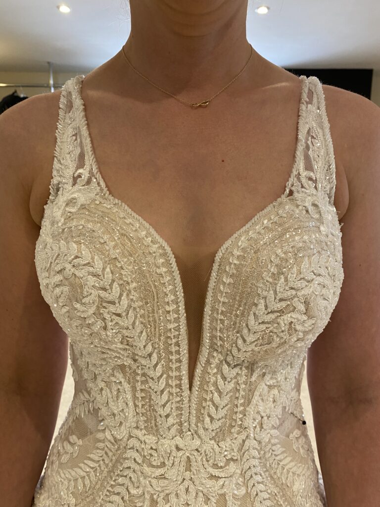 Beaded straps all made from scratch for a Martina Liana Bridal gown