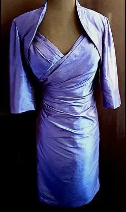 bespoke mother of the bride dress London front view with matching bolero