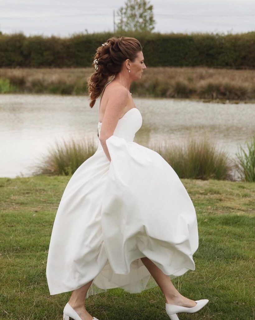 wedding dress taken in multiple sizes structured bodice alterations Surrey Kingston