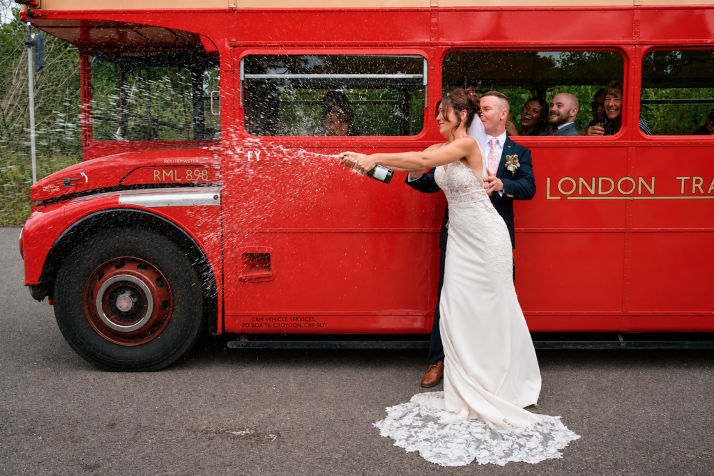 celebrating bride and groom well fitted well played