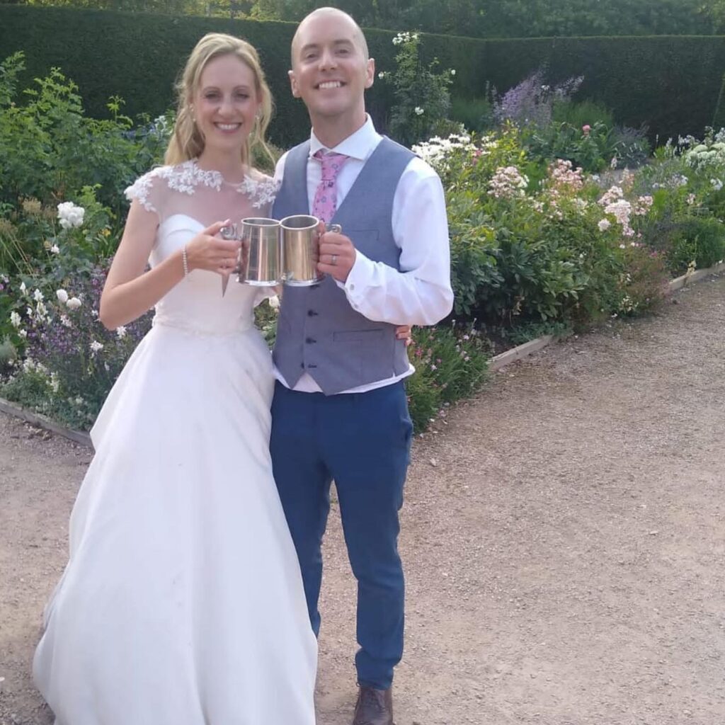 bridal alterations chislehurst illusion neckline with sleeves addition wedding dress transformation with groom 