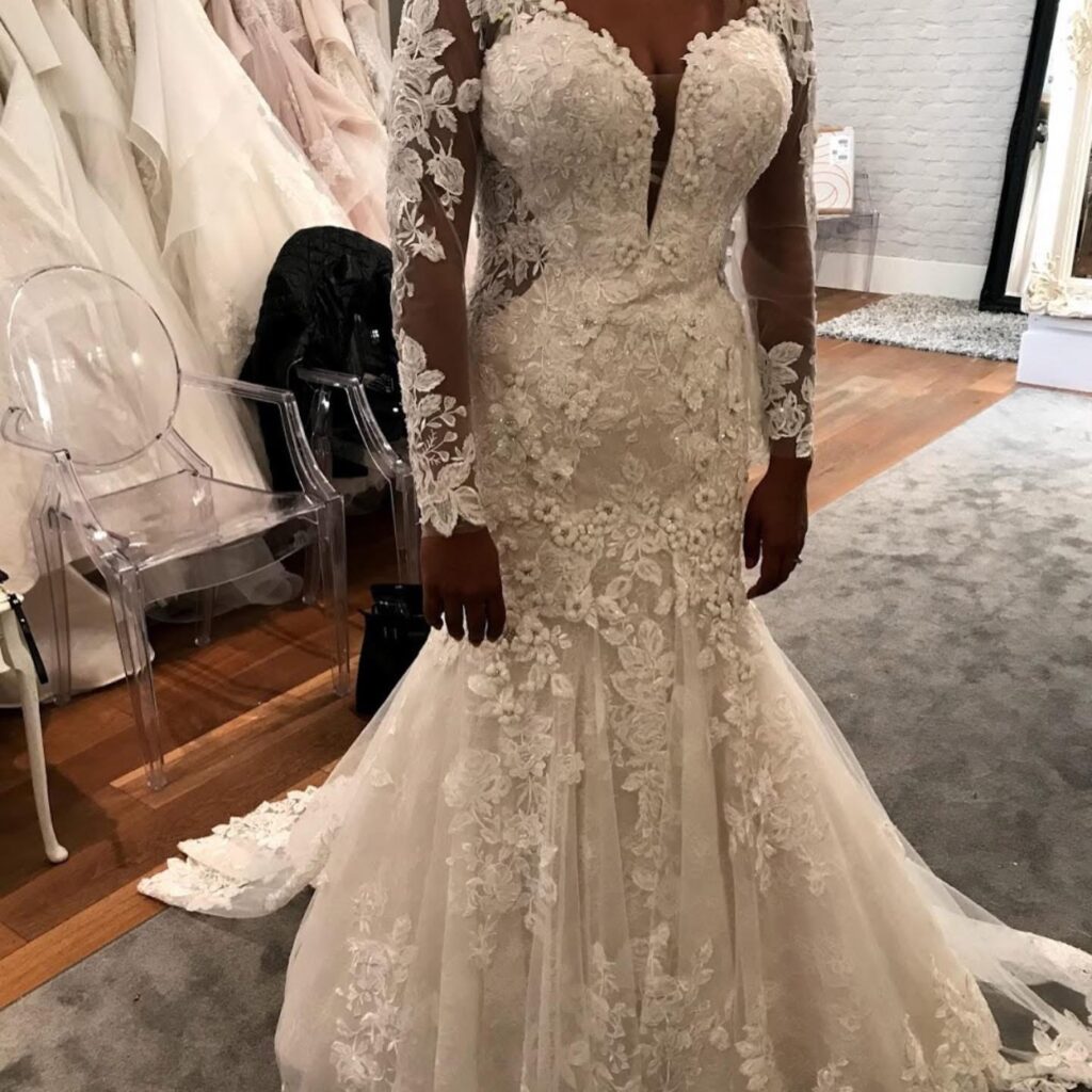 Bespoke Bridal illusion lace sleeves all done from scratch