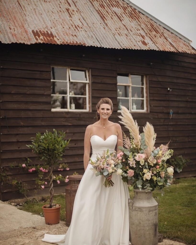 full circle pleated skirt bridal gown resized couture alterations Richmond Surrey bride