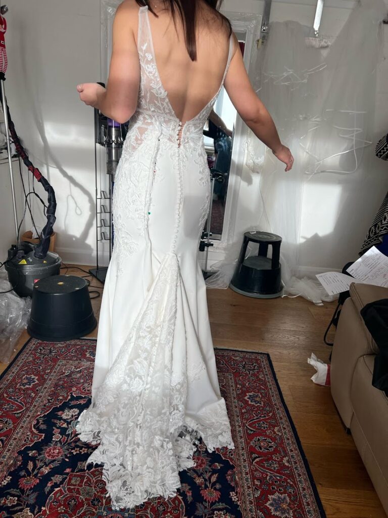 First fitting of the dress at my Studio in Greater London, Sutton , Surrey