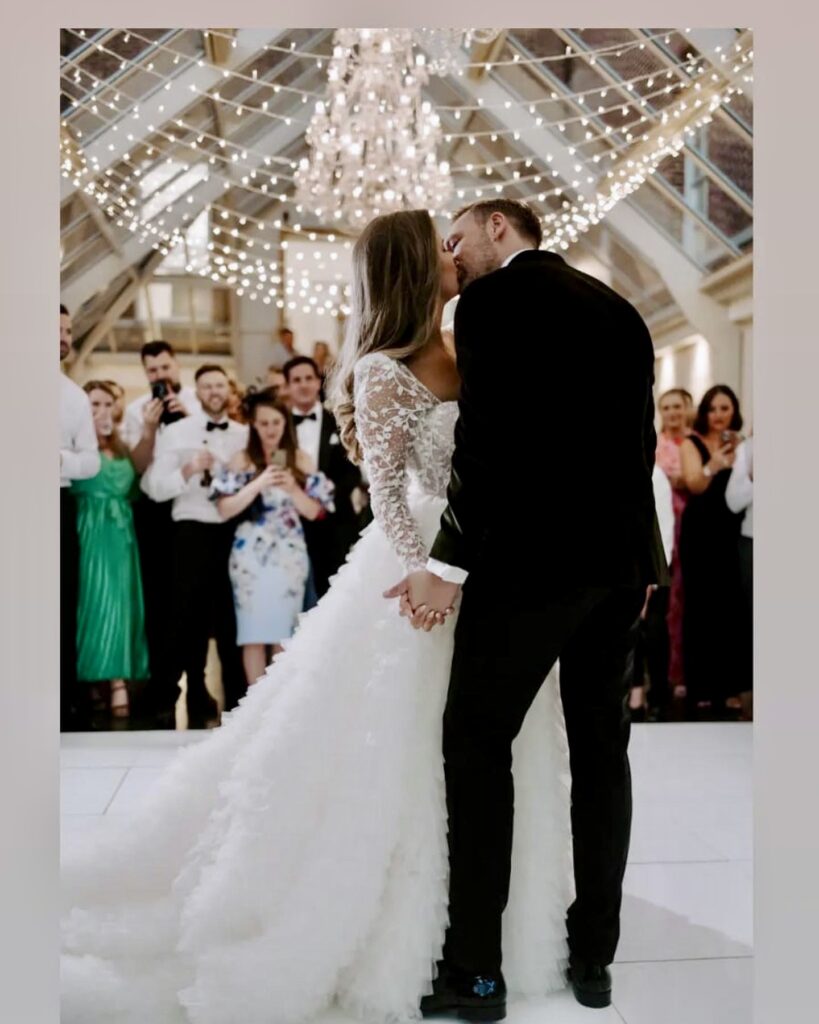 First dance with bustle up and perfect fitted dress