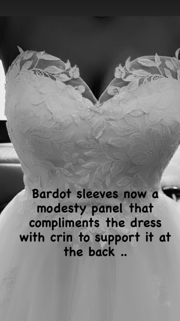 Added a neckline insert for modesty in this WED2B bridal dress