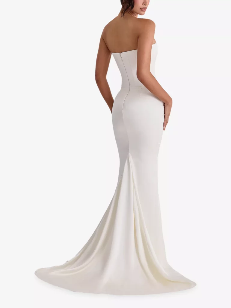 House of CB Camellia satin wedding dress before couture bridal alterations Purley
