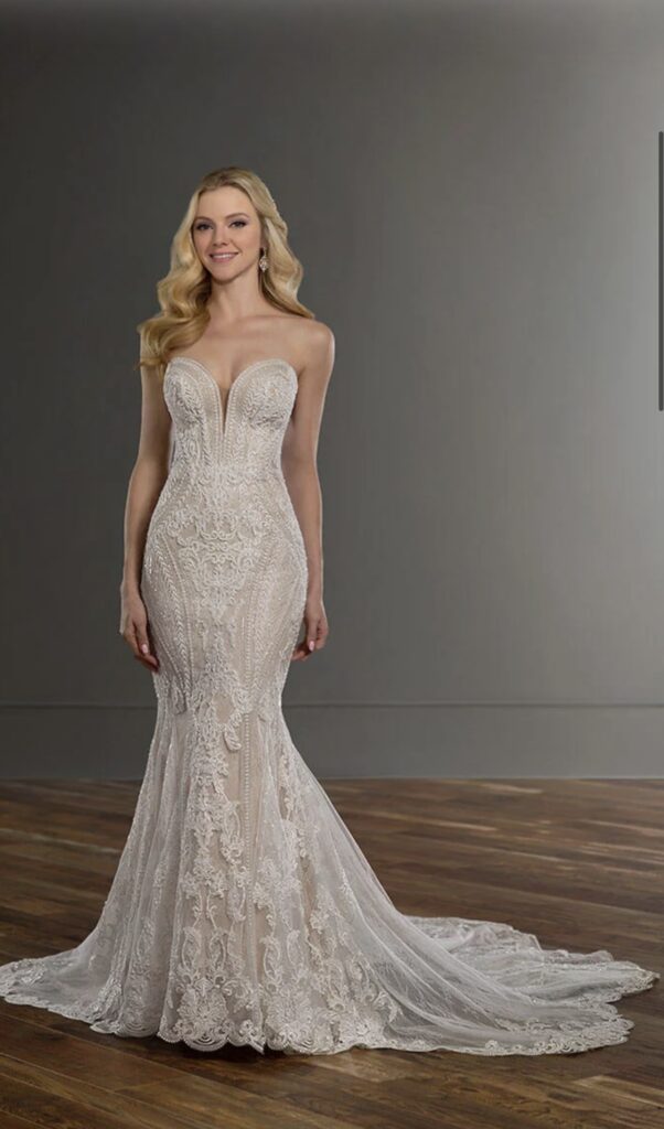 Martina Liana Style 1060 heavily beaded dress with lace original design