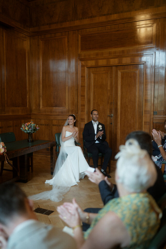 London bride after sample sale wedding dress alterations