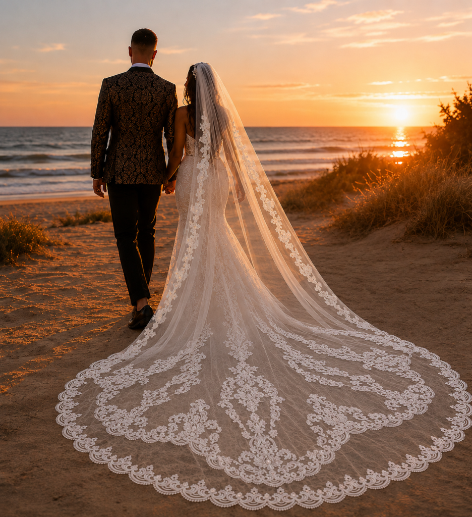Martina liana Bespoke Veil and dramatic split transformation
