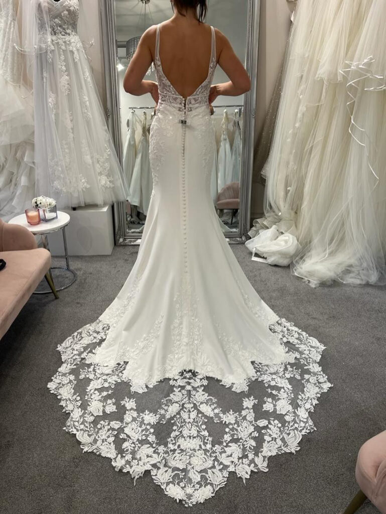 Essense Of Australia sample sale wedding dress before bridal alterations and couture resizing