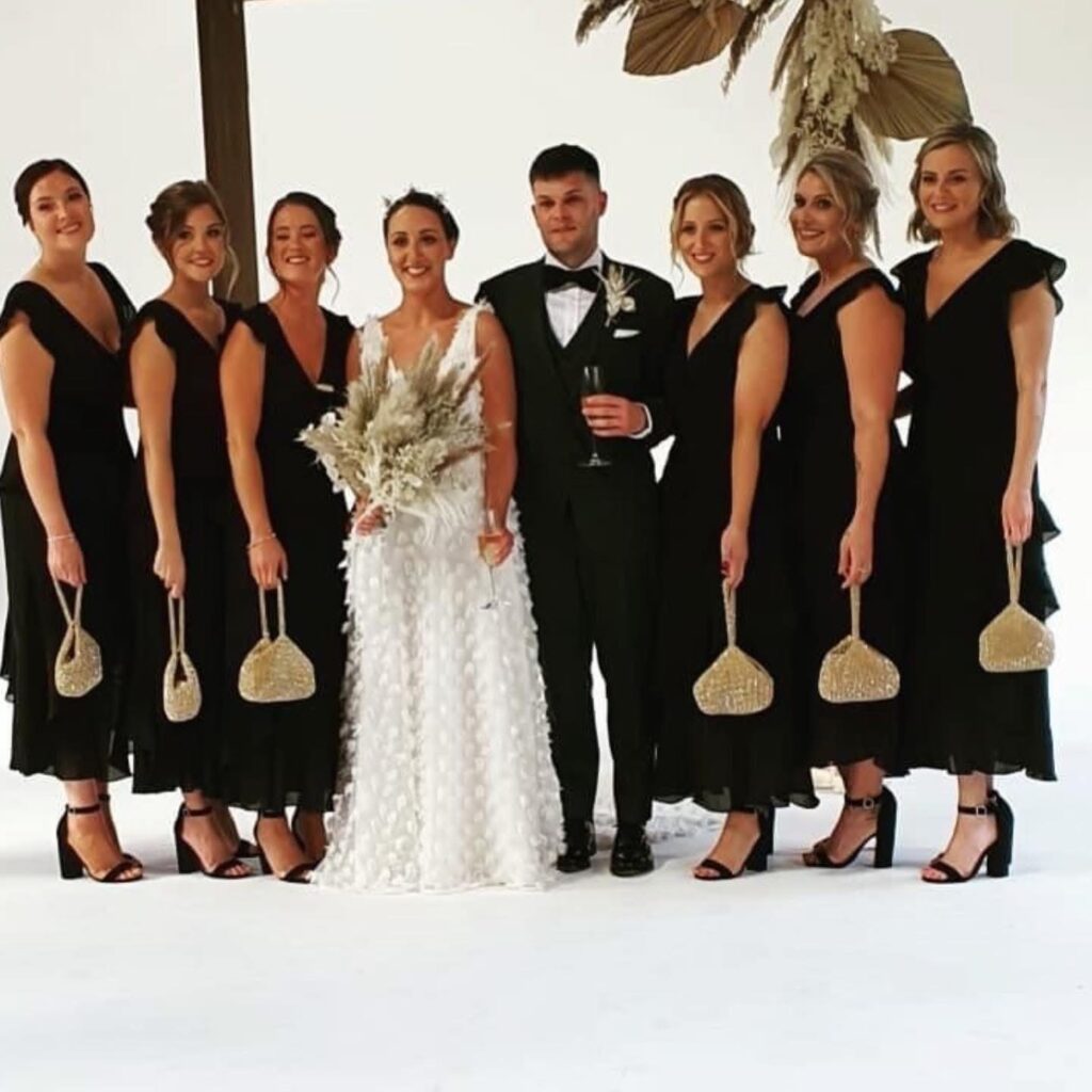 Bride and bridesmaids after Browns Bride wedding dress alterations