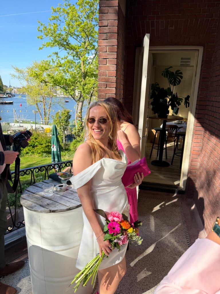 Alterations of 4 sizes down done to the dress for a perfect fit