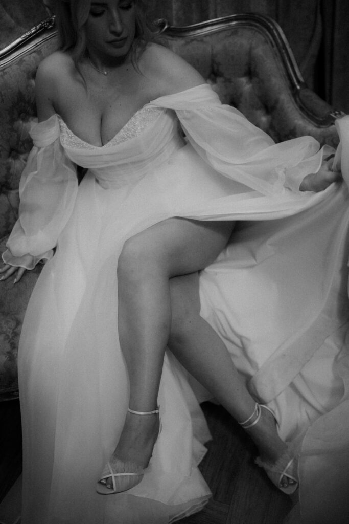 Detachable bridal sleeves on altered Essense of Australia wedding dress in London