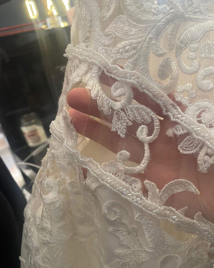 Stella York wedding dress before all damaged sample sale bridal alterations Greater London Bride