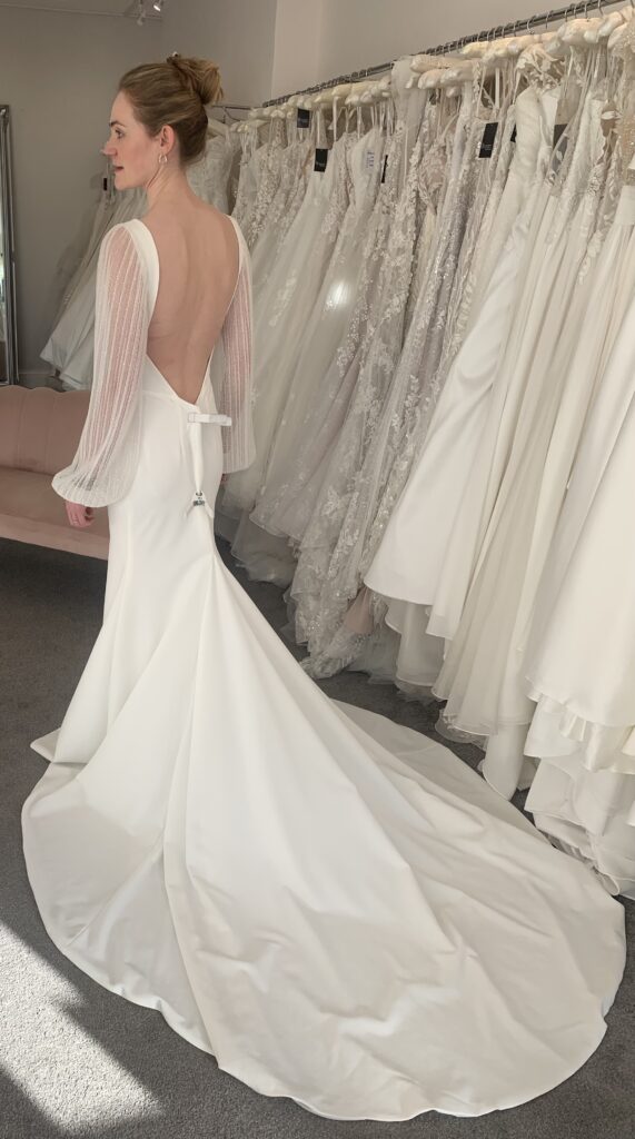 Monreal Iris wedding dress before bridal alterations London