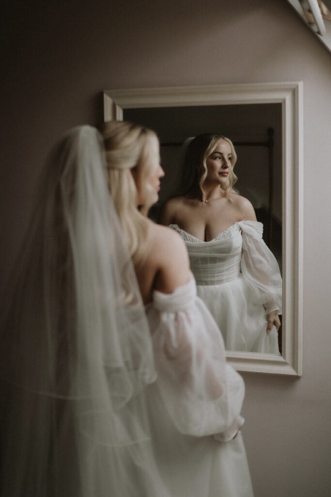 Structured bodice bridal alterations on a wedding dress
