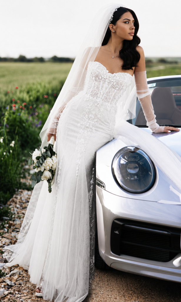 Couture wedding dress alterations with reconstructed embroidered corset bodice close up